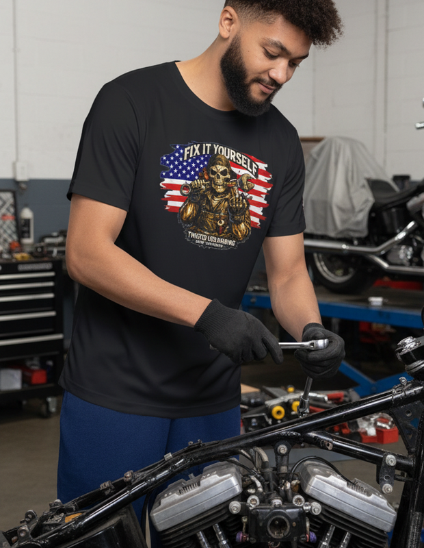 Men's Sports Jersey — 'Fix It Yourself' Skeleton Mechanic Graphic