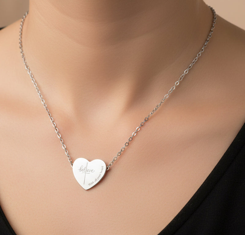 Engraved Heart Necklace 