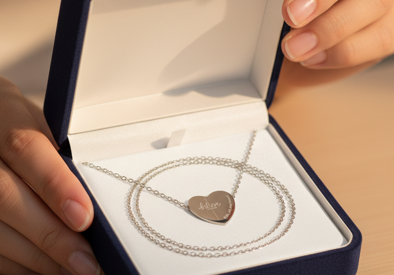 Engraved Heart Necklace 