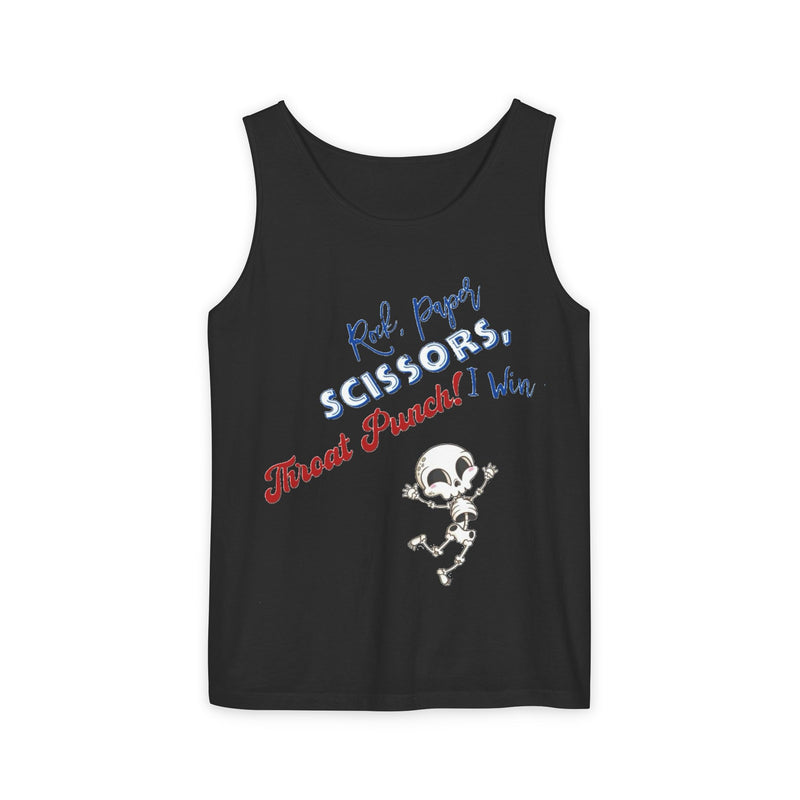 Reel Paper Scissors Tank Top, Fun Summer T-Shirt, Casual Wear, Skeleton Graphic Tee, Gift for Gamers