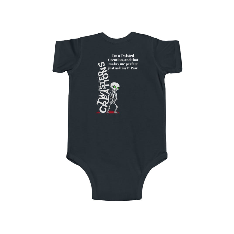 Just ask my P-Paw-Infant Bodysuit —Baby Onesie    "Dark color"
