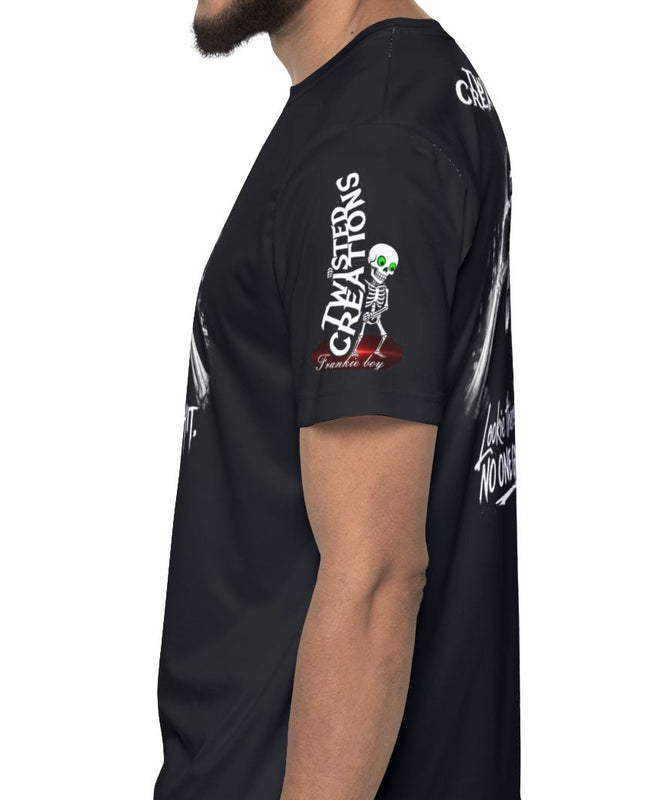 Men's Sports Jersey — 'Look No One, Give a Shit' Skeleton Binoculars Graphic