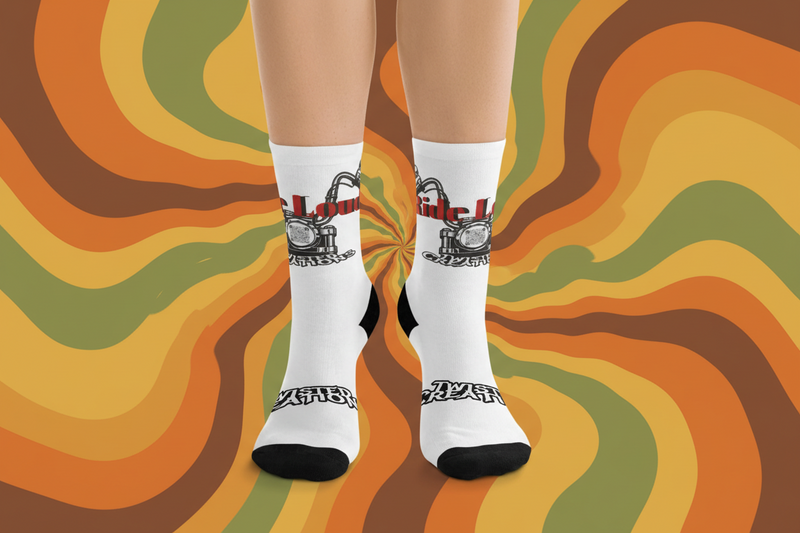 Ride loud - Poly Socks with Fun Print  Recycled