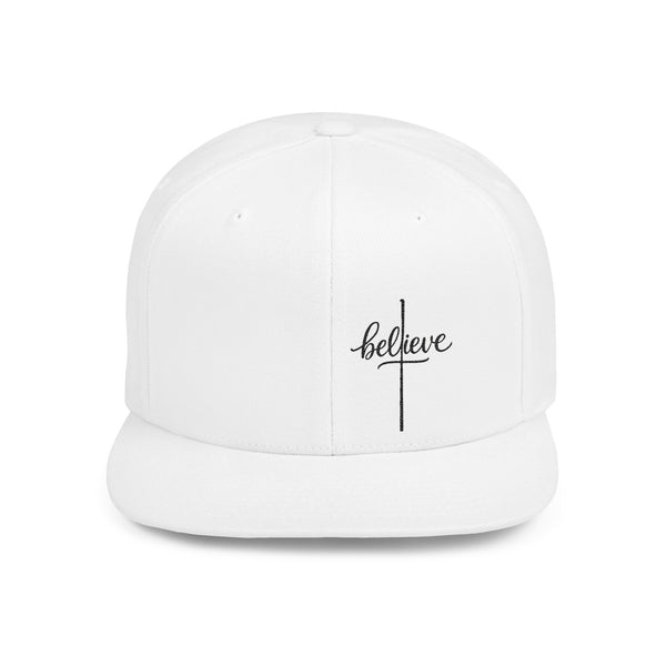 Inspirational Flat Bill Snapback Hat, Casual Wear, Gift for Sports Enthusiasts, Faith-Based Accessories, Everyday Style
