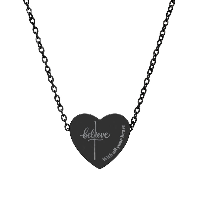 Engraved Heart Necklace — Personalized Heart Pendant Gift