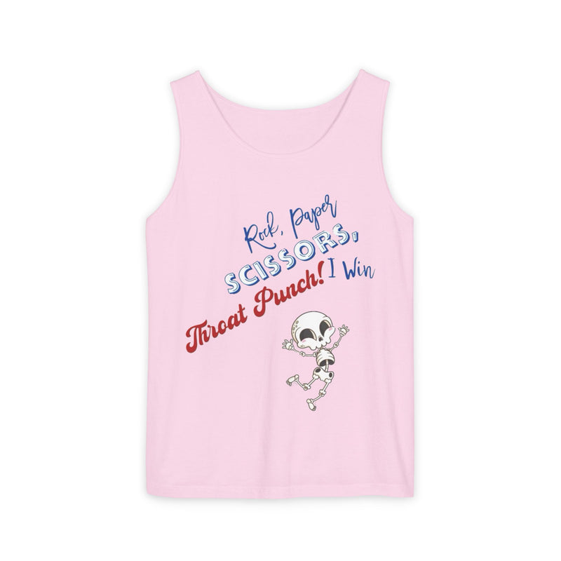Reel Paper Scissors Tank Top, Fun Summer T-Shirt, Casual Wear, Skeleton Graphic Tee, Gift for Gamers