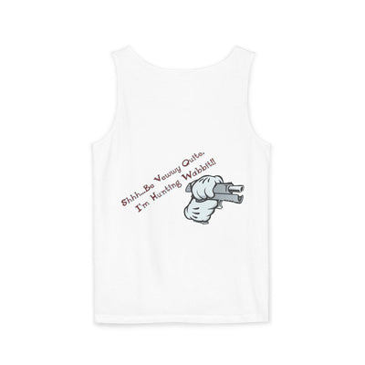 Whimsical Hunting Rabbit Tank Top, Summer Tees for Gamers, Funny Gift for Hunters, Vacation Wardrobe Essential, Unisex Graphic Top