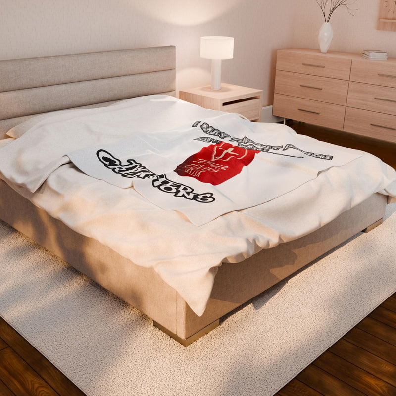 I May Throat Punch You But Remember Jesus Loves You! -  Velveteen Plush Blanket