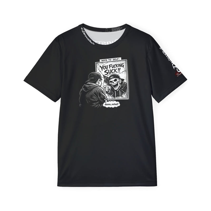 Men's Sports Jersey — Mirror Reflection 'You F**king Suck / Damn, Noted' Graphic