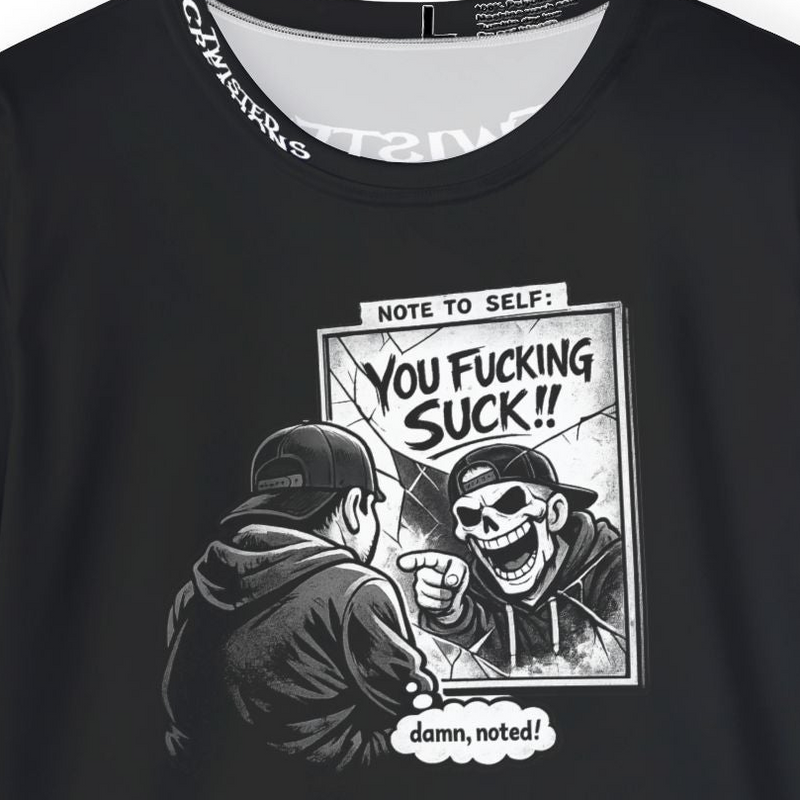 Men's Sports Jersey — Mirror Reflection 'You F**king Suck / Damn, Noted' Graphic