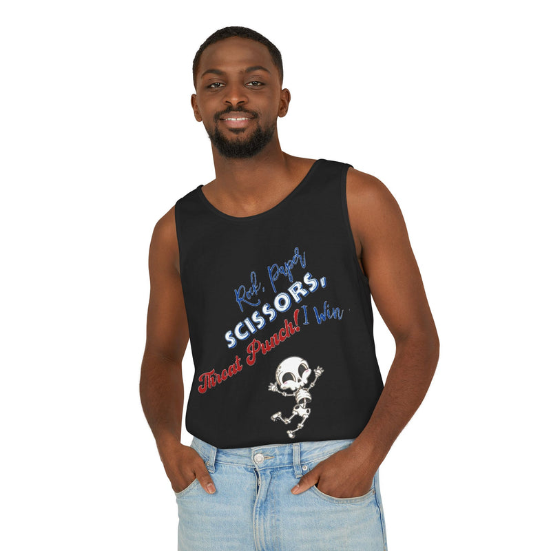 Reel Paper Scissors Tank Top, Fun Summer T-Shirt, Casual Wear, Skeleton Graphic Tee, Gift for Gamers