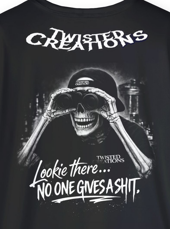 Men's Sports Jersey — 'Look No One, Give a Shit' Skeleton Binoculars Graphic
