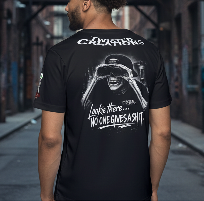 Men's Sports Jersey — 'Look No One, Give a Shit' Skeleton Binoculars Graphic