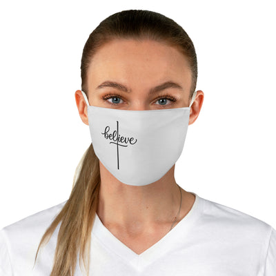 Fabric Face Mask with Believe Cross Design