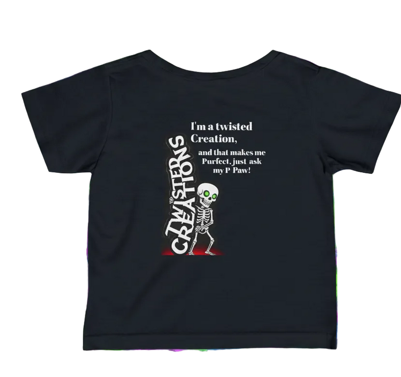 Infant Tee — Cute Skull Polo-Style | "Just Ask My P-paw!"