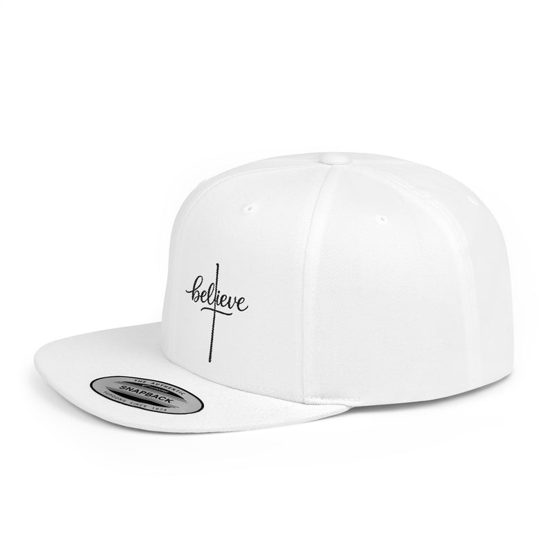 Inspirational Flat Bill Snapback Hat, Casual Wear, Gift for Sports Enthusiasts, Faith-Based Accessories, Everyday Style