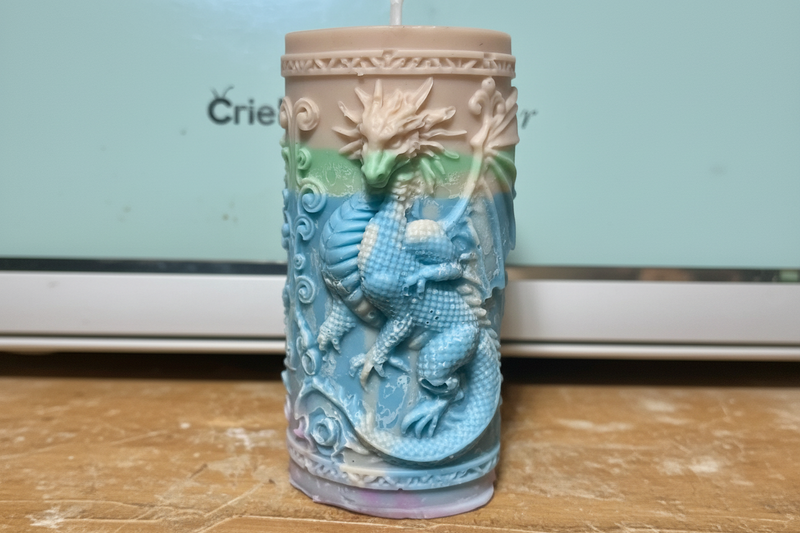 Dragon Pillar Candle sculpted into premium soy wax- Burnable art